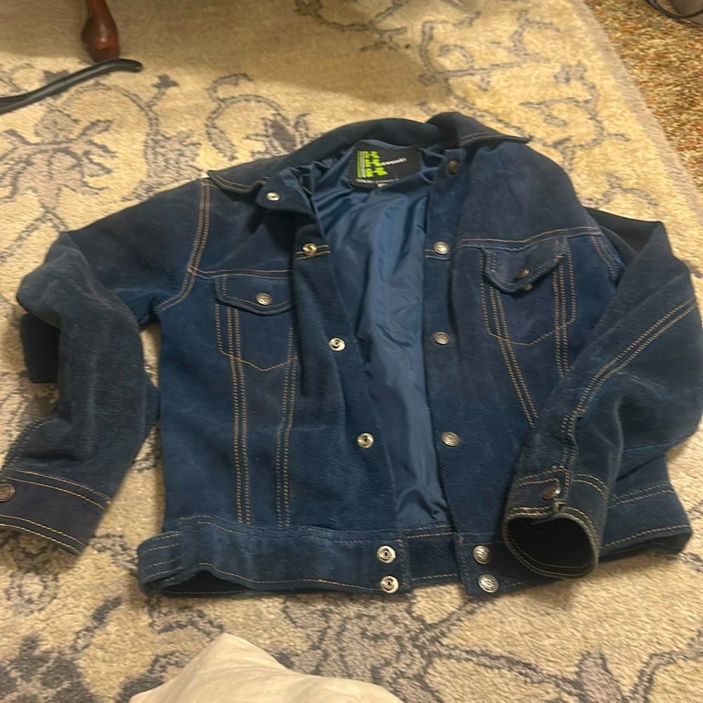 Blue suede Kawasaki jacket
